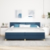 Cama Box Spring  con Colchón Azul 200x200 cm Tela