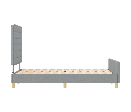 Estructura de cama de tela gris claro 160x200 cm