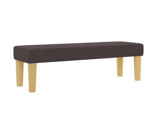 Cama Box Spring  con Colchón y Banco Marrón Oscuro 200x200 cm Tela