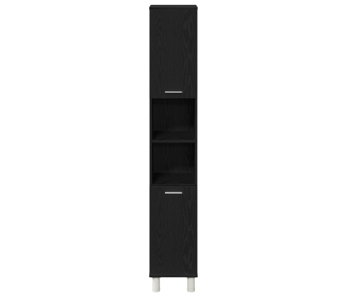 Gabinete de baño  Negro Roble 30x30x179 cm Madera
