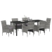 Set de Comedor de Jardín de 2 Piezas Gris Ratán de Poliéster