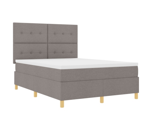 Cama Tapizada  con Colchón Taupe 140x190 cm Tela