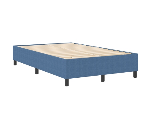 Cama Box Spring  Azul Doble Pequeña Tela de Pana