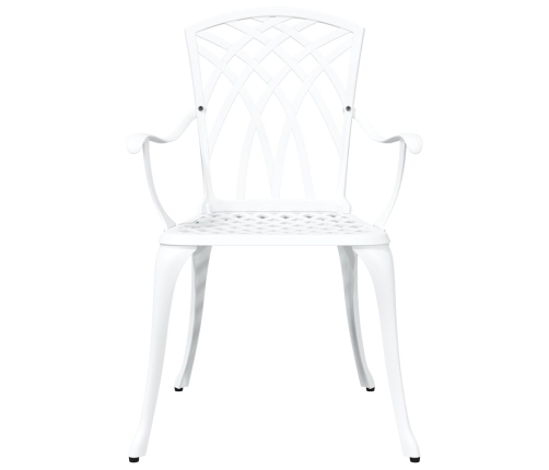 Sillas de Jardín  2 pcs en Aluminio Fundido Blanco