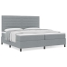 Cama con Somier y Colchón Gris Claro 200x200 cm de Tela