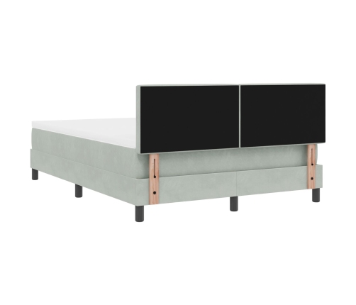 Cama con Box Spring y Colchón  Gris Claro 160x200 cm Terciopelo