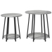 Mesa Lateral  2 pcs Gris Sonoma de Madera y Metal