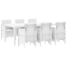 Conjunto de Comedor de Jardín de 7 Piezas  Blanco Poliratán