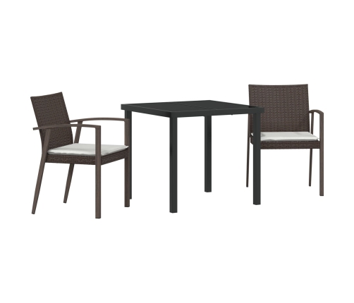Set de 2 Marrón Ratán de PE 2 Plazas Duradero