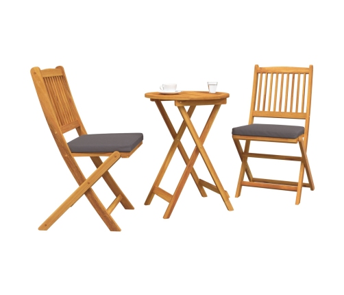 Conjunto de Bistro de Jardín  de 3 Piezas - Madera de Acacia Sólida