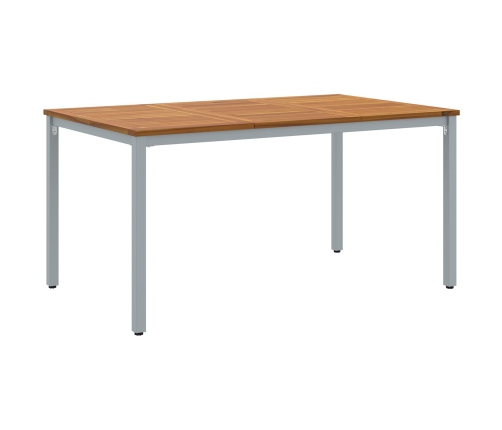 Conjunto de Comedor de Jardín  7 Piezas Gris Metal Resistente
