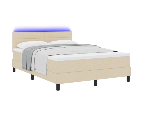Marco de Cama  con Colchón Beige Tela 160 x 200 cm Colchón de cama