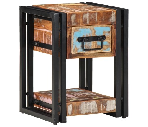 Mesita de Noche  40x40x40 cm de Madera Maciza Recuperada
