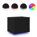 Cabinet de Noche  con LED Montado en la Pared Roble Negro 50x39x41 cm