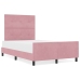 Estructura de Cama de Terciopelo Rosa  120x200 cm