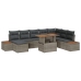 Set de Sofás Jardín  Conjunto de 9 Gris Ratán