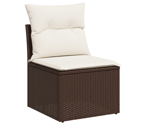 Conjunto de Sofá de Jardín  7 Piezas Marrón Ratán Sintético
