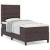 Cama con Somier y Colchón Marrón Oscuro 90x200 cm de Tela