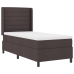 Cama Box Spring  con colchón Marrón Oscuro 90x190 cm Tela