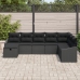 Conjunto de Sofás de Jardín de 8 Piezas con Cojines Negro Poliratán