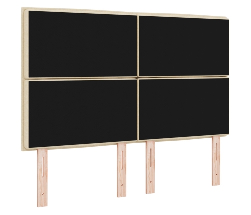 Cabecero Diseño Líneas Crema 160 cm Tela