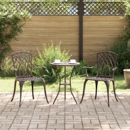 Sillas de jardín  de 2 pcs en bronce de aluminio fundido