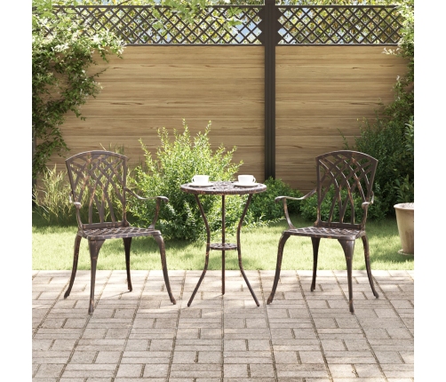 Sillas de jardín  de 2 pcs en bronce de aluminio fundido