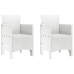 Conjunto de Comedor de Jardín de 3 Piezas Blanco de Ratán Sintético