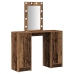 Mesa de Maquillaje con Luces LED Madera Vieja 102x33x135 cm