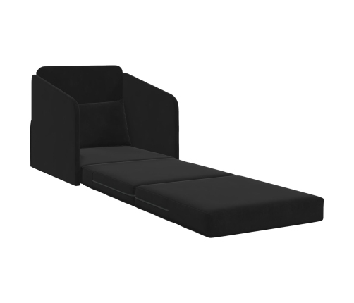 Sofá cama  2 en 1 Negro 65x80x83 cm Terciopelo