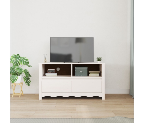 mueble para TV  ""DRAMMEN"" Blanco 99x43x55 cm de Madera Sólida de Pino