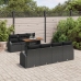Conjunto de Comedor de Jardín de 8 Piezas con Cojines Negro Poliratán Acacia