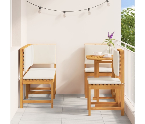 Conjunto de Comedor de Jardín de 5 Piezas de Madera Maciza de Acacia