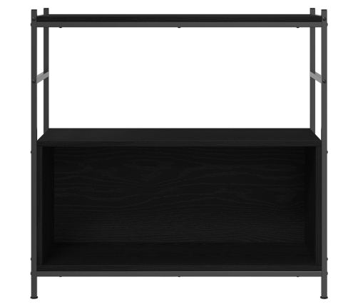Cabinet de Libros  Negro Roble 80x30x78,5 cm Madera Ingenierada