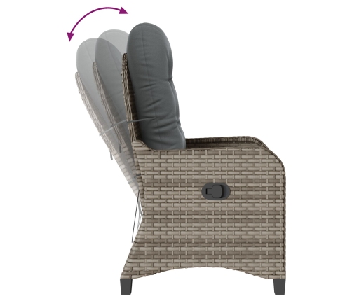 Sillón Reclinable  con Cojín Gris de Ratán Poliéster