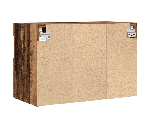 Mueble de TV de pared con luces LED Madera vieja 60x30x40 cm