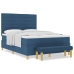 Cama con Base de Muelles con Colchón y Banco Azul 140x190 cm Tela