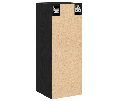 Armario de pared para baño  Negro Roble 30x30x80 cm Madera Fabricada