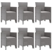 Conjunto de Comedor de 7 Piezas para Jardín con Cojines Gris Polirratán