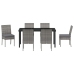 Conjunto de Comedor de Jardín de 7 Piezas  Gris Poliratán