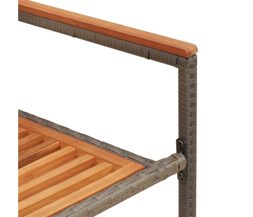 Sillas apilables de jardín  con cojines, 2 pcs, Gris de ratán sintético