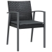 Set de 3 Negro Poliratán, acero 56.5x57x83 cm  Duradero