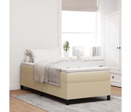 Cama con Box Spring  con Colchón Verde Claro Gris 90x200 cm Tela de Corduroy