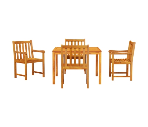 Juego de Comedor para Jardín de 5 Piezas de Madera Maciza de Acacia