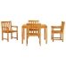 Juego de Comedor para Jardín de 5 Piezas de Madera Maciza de Acacia