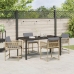 Set de Comedor de Jardín de 5 Piezas  con Cojines Beige de Ratan Poli
