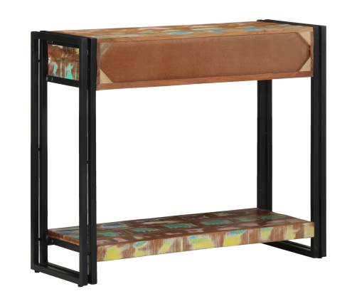 Mesa Consola  Multicolor de Madera Recuperada Sólida y Metal