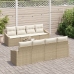 Conjunto de sofá de jardín  de 7 piezas con cojines beige poliratán