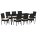 Set de Comedor de Jardín  de 9 Piezas Negro Poliratán