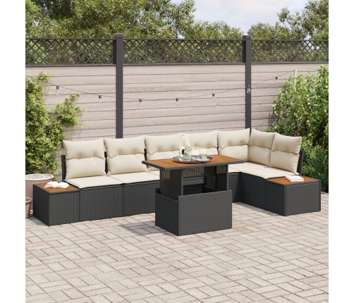 Conjunto de sofá de jardín  Set de 7 Beige Polirratán